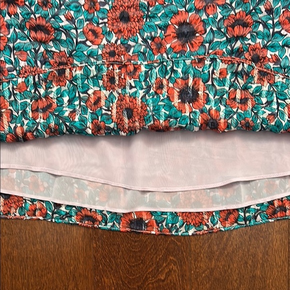 Rebecca Taylor Silk & Cotton Floral Dress, Still Has Button Bag Attached, Size 6 - Picture 8 of 12